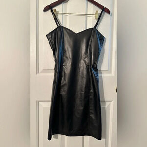 ADELE FADO 6 ITALIAN Faux Leather Corset Dress Sweetheart Neck Back Cut Out SEXY